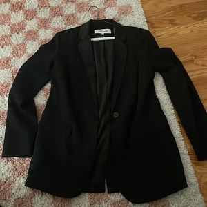 DVF black longline blazer